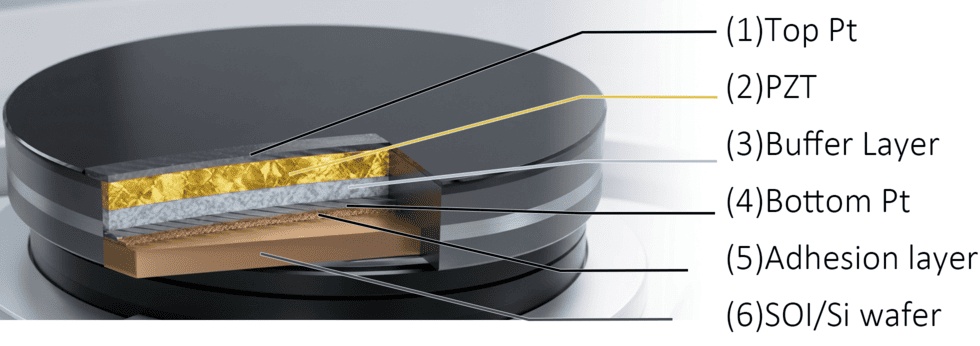 Struktur Fisik Wafer Keramik Piezoelektrik PZT